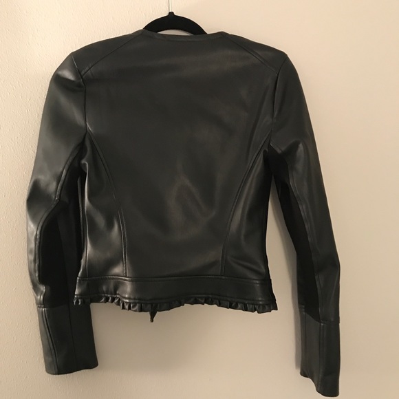 Zara Faux Leather Jacket with Frill Details - Picture 8 of 8